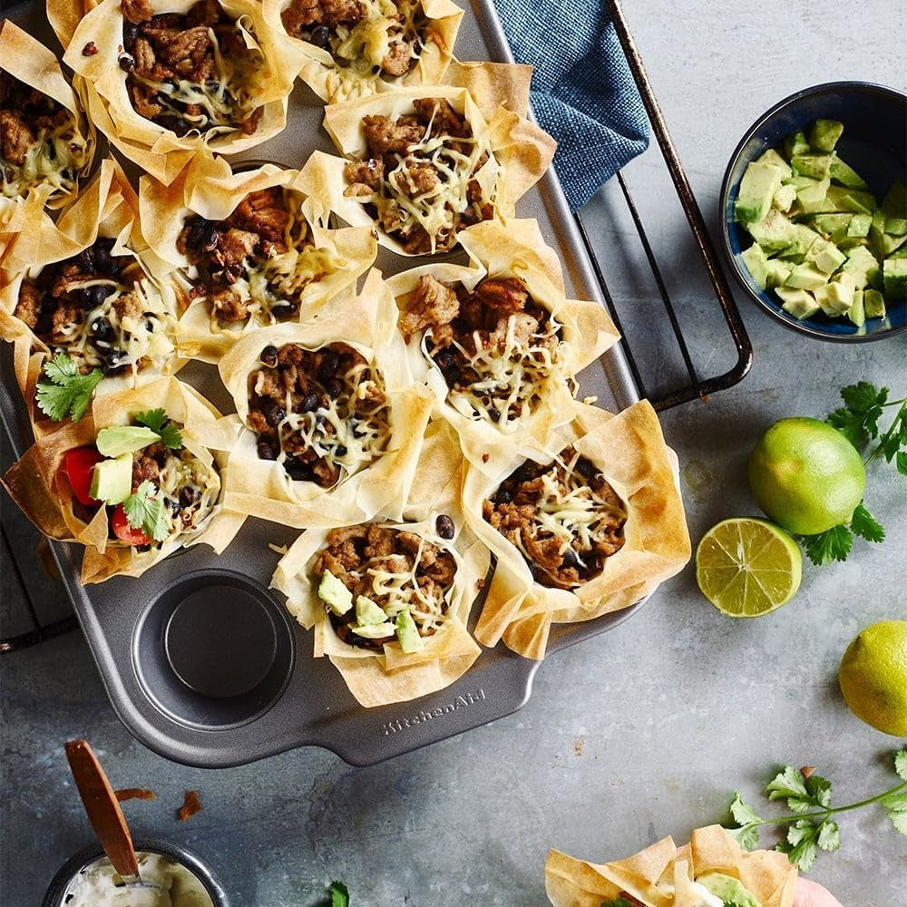 Kitchenaid Alumínium acél sütőedény Muffin tepsi Tapadásmentes Sütőben Mosogatógépben Mosható Szürke Naty Shop tepsi