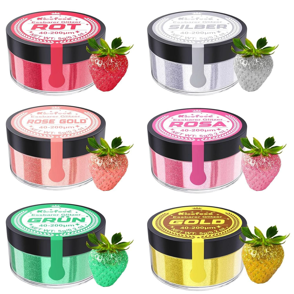 Glitter comestibil, set 6 nuante, 5 grame Glitter Naty Shop