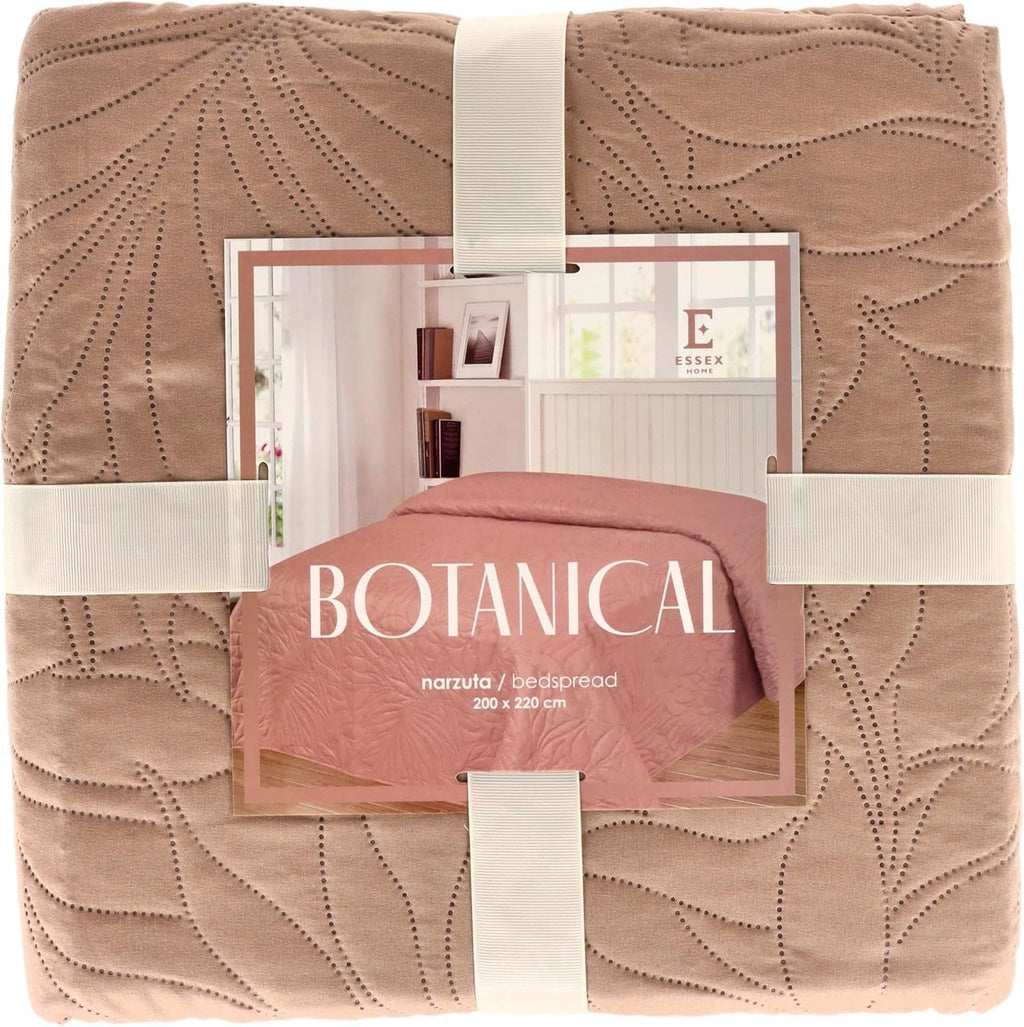 ESSEX - Cuvertură de pat 200 X 220 cm, ideală pentru dormitor, cuvertură de pat moale și confortabilă, matlasare modernă - Botanică, verde Paturi si Cuverturi Besuche den ESSEX-Store Bej (Botanic) 200 X 220 Cm