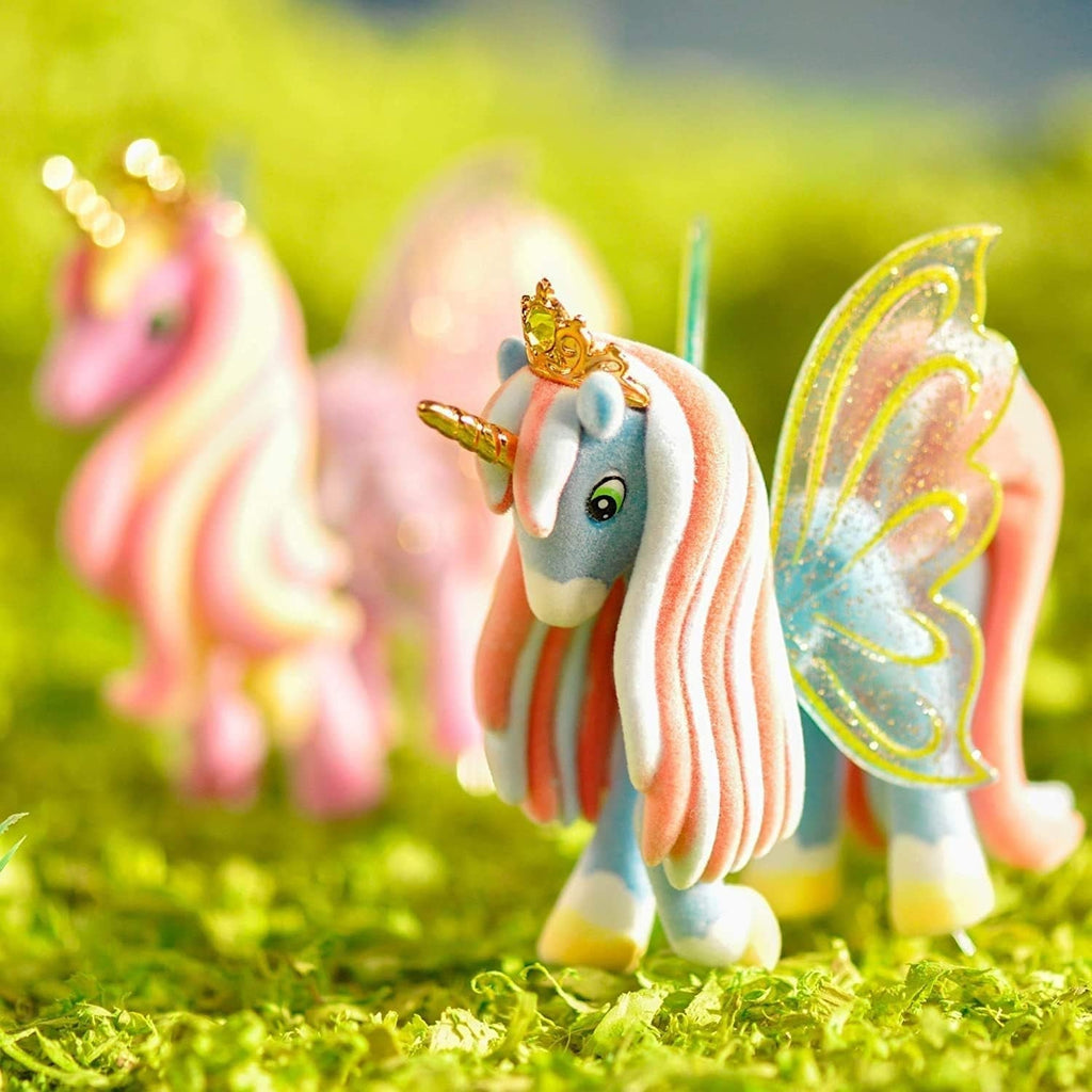 Galupy Unicorn - Pachet de 3 figurine unicorn, jucării unicorn de colecționat, figurine ponei cu aripi strălucitoare și cristal Swarovski Action figures Naty Shop