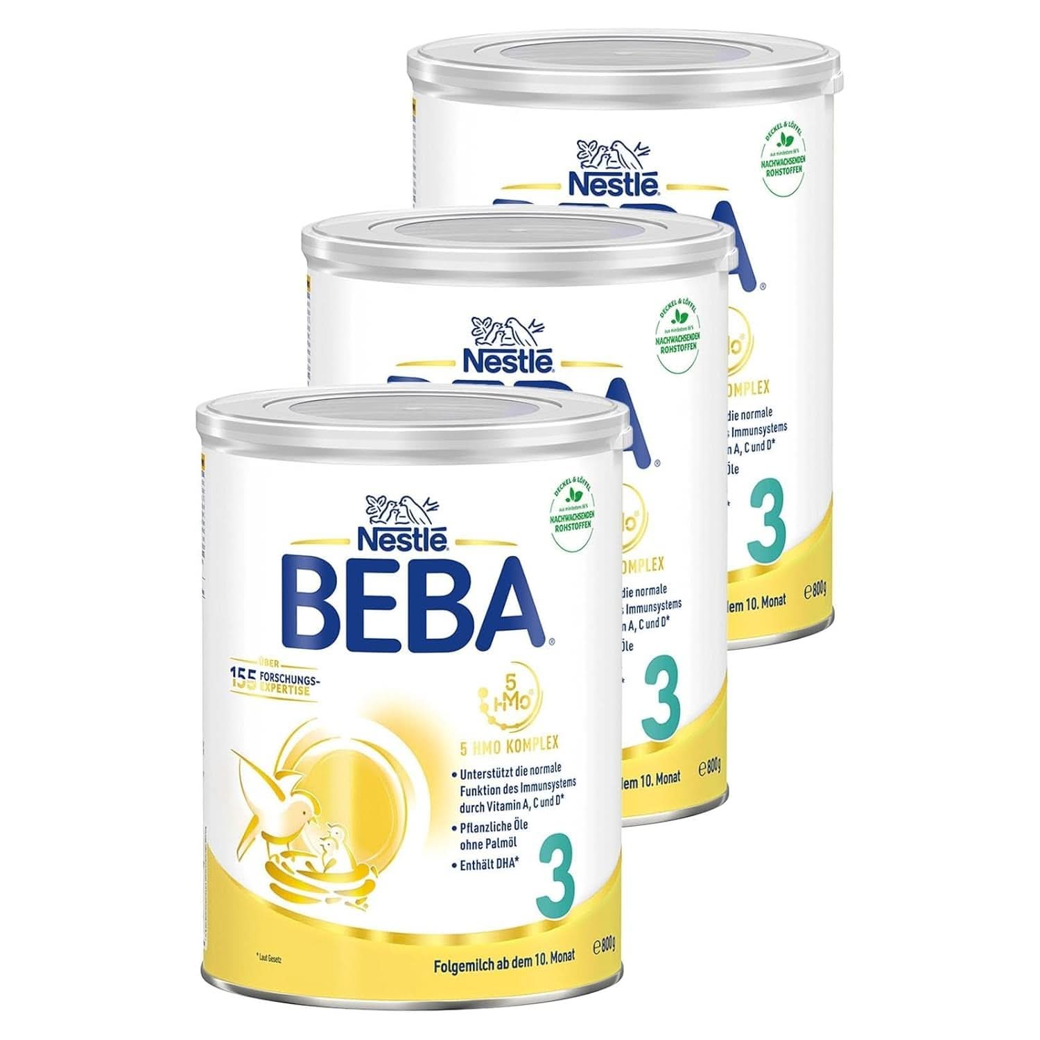 Nestlé BEBA 3 lapte praf de continuare, formulă de continuare de la 10 luni, pachet de 3 (3 X 800G) Mama si Copilul Naty Shop Dupa luna a 10-a 3 x 800 grame