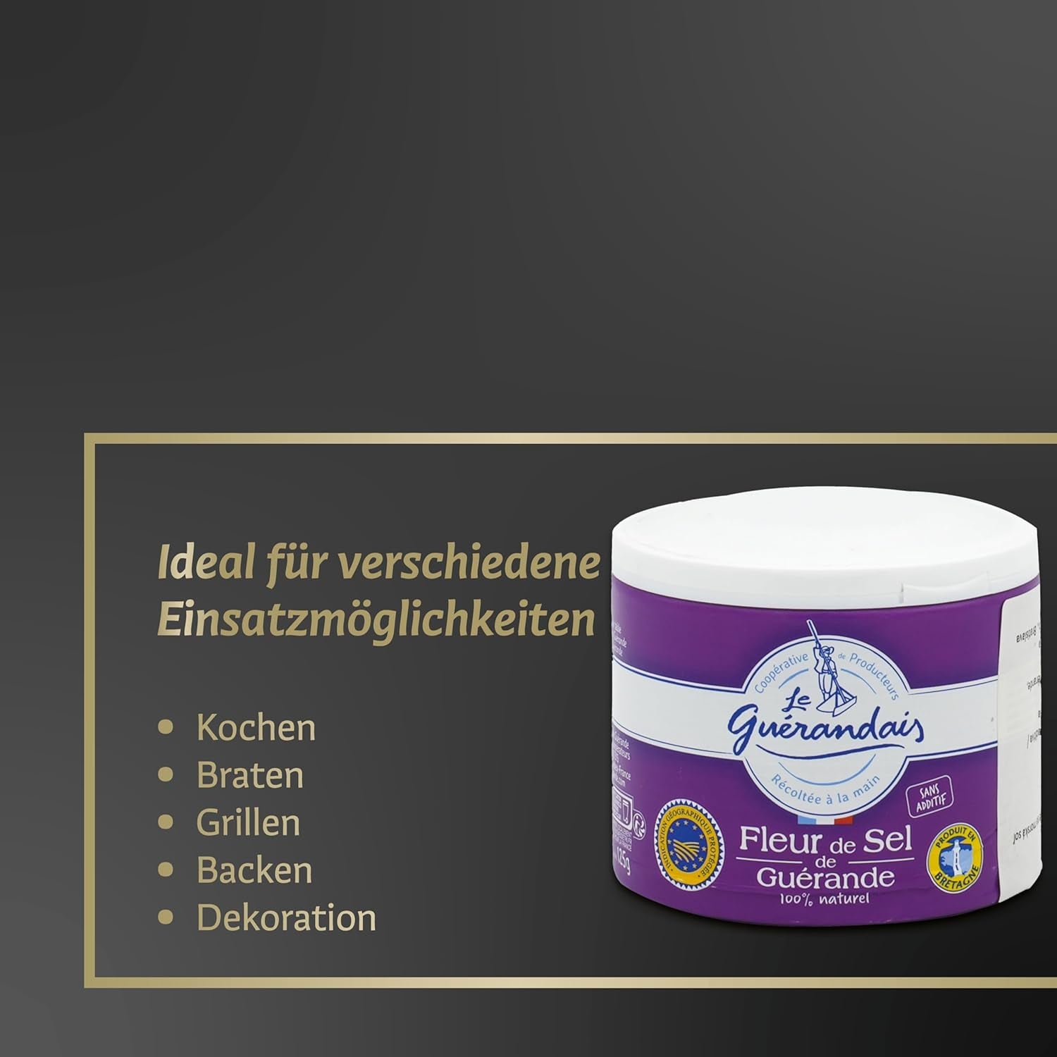 Handgeschöpftes Fleur de Sel, DE GUERANDE, 125g adag