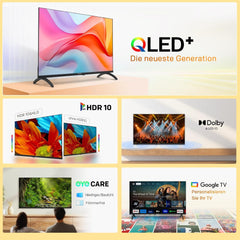 Televizor inteligent coocaa QLED 32 inch, 80 cm, televizor QLED compatibil cu Google TV, HDR10, Dolby Audio, Bluetooth 5.1, EyeCare, Google Cast, tuner triplu (DVB-T/T2/C/S/S2, CI+), 32CGQG40Z, model 2026