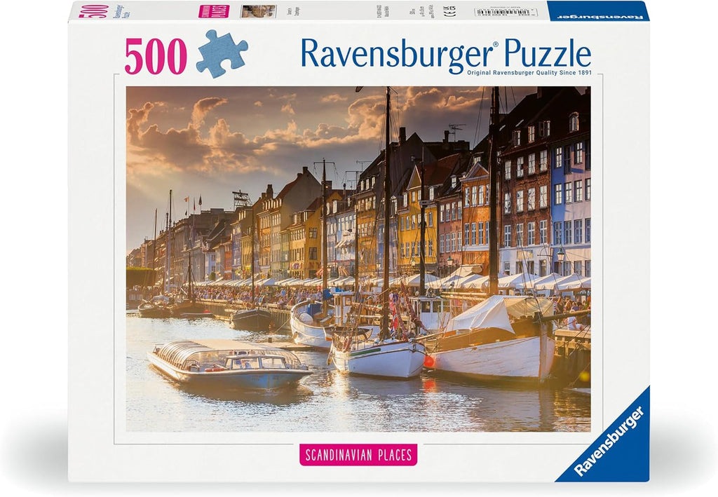 Ravensburger Puzzle 12000846, Locuri scandinave - Apus de soare în Copenhaga - puzzle jigsaw de 500 de piese pentru adulți și copii de peste 12 ani Puzzle Naty Shop