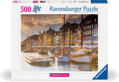 Ravensburger Puzzle 12000846, skandináv helyek - Naplemente Koppenhágában - 500 darabos puzzle felnőtteknek és 12 év feletti gyerekeknek Puzzle Naty Shop