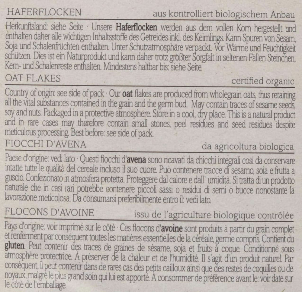 Fulgi de ovăz Verival - Organic, pachet de 6 x 500 grame Cereale Naty Shop