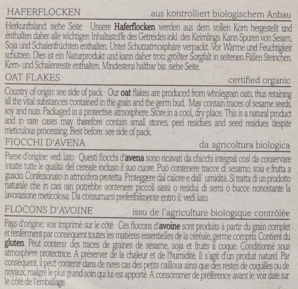 Verival bio zabpehely, 6 db-os csomag (6 x 500 g)