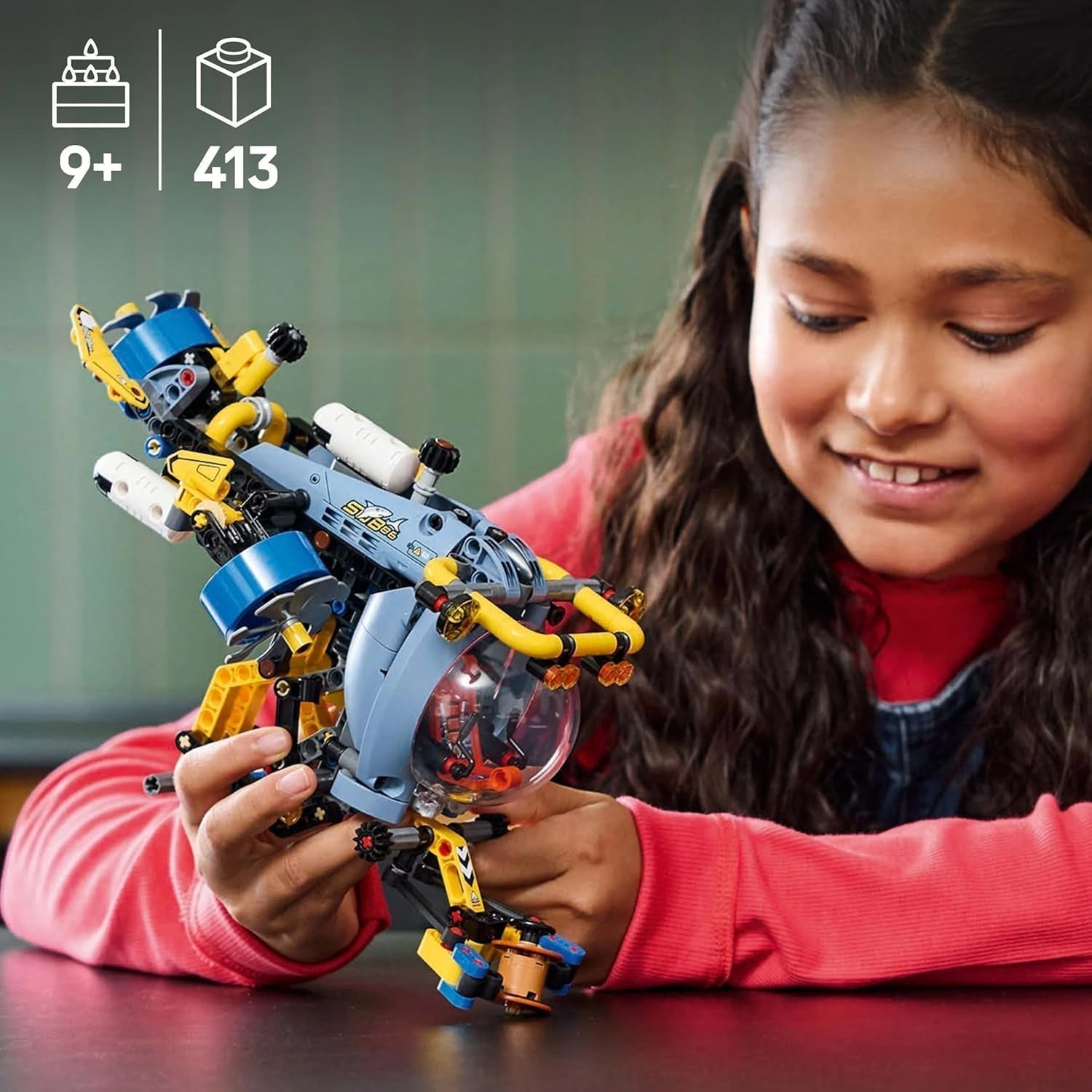 LEGO Technic mélytengeri felfedező tengeralattjáró építőjáték gyerekeknek 9 éves fiúknak és lányoknak Kreatív születésnapi ajándékötletek Építhető jármű forgó propelleres 42201 építőkészletek Besuche den LEGO-Store