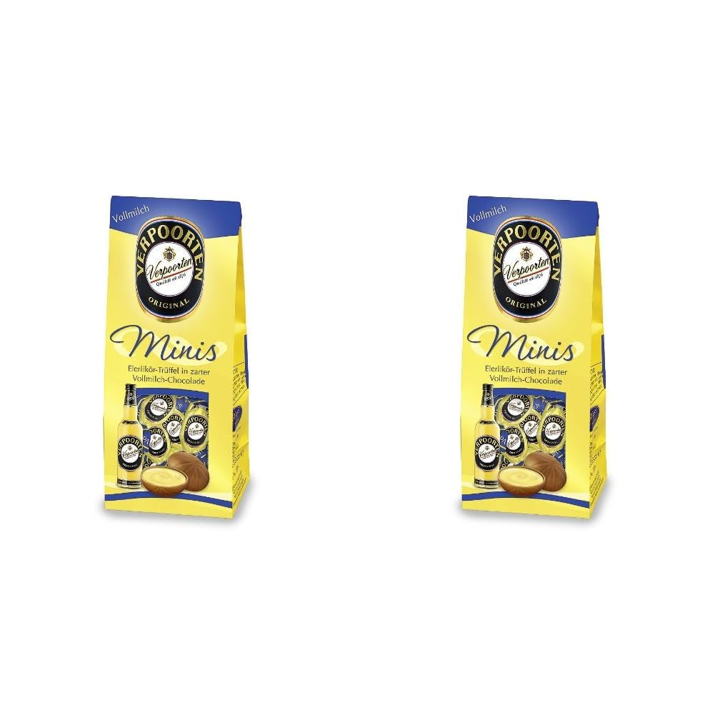 RCP Verpoorten Minis, tojáslikőr szarvasgomba, alpesi tejcsokoládé, folyékony töltelék, alkoholt tartalmaz, nagyszerű ajándék, 110 g (2 db-os csomag)