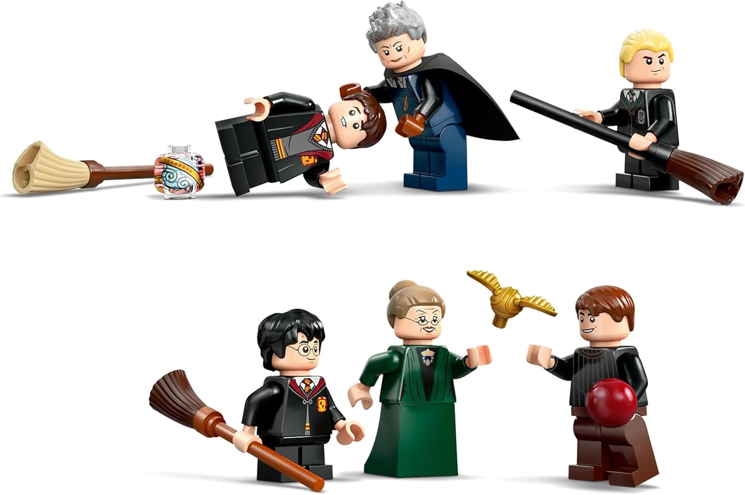 Roxfort kastély LEGO Harry Potter: Repülőleckék kalandjátékkészlet 6 gyűjthető minifigurával, beleértve Draco Malfoyt és McGalagony professzort, fiúknak és lányoknak való szerepjátékkészletet 9 éves 76447 építőkészlet Besuche den LEGO-Store