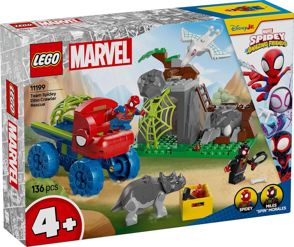 A LEGO Marvel Spidey csapata mentőküldetésben a Dino teherautó-építő játékautóban szuperhősöknek kalandkészlet gyerekeknek 4+ Spidey és szuperbarátai 11199 építőkészletek Besuche den LEGO-Store