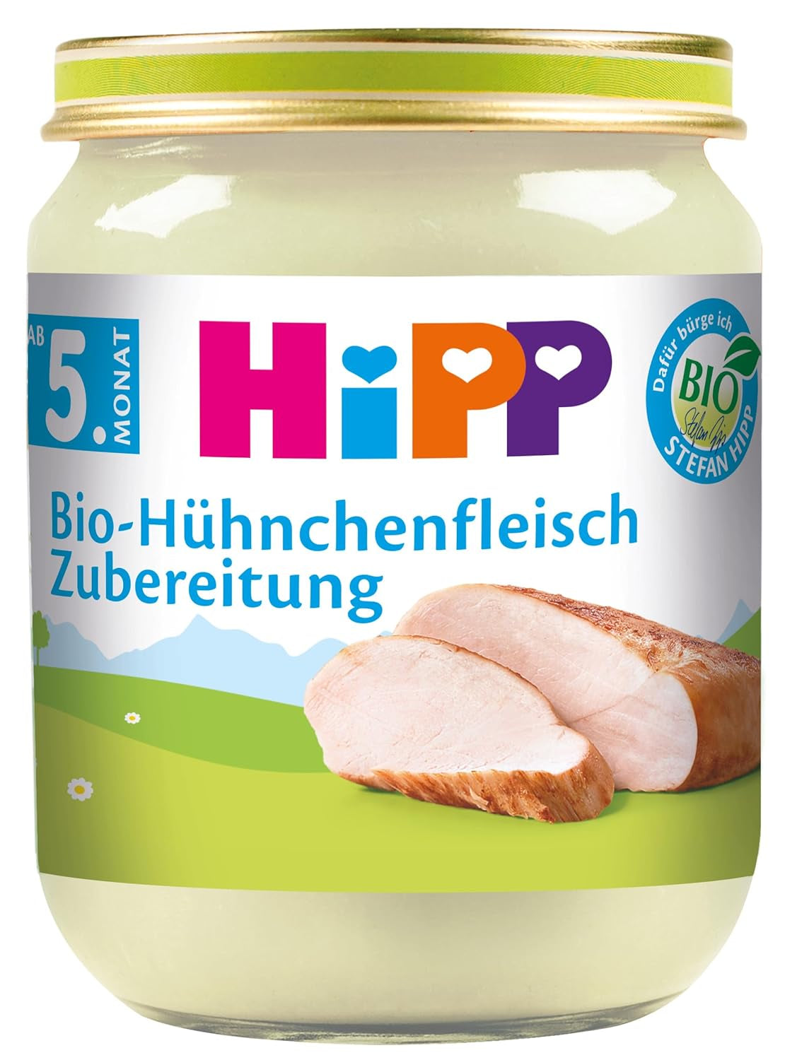 HiPP bio csirke készítmény (6 x 125g), bio repceolajjal, gluténmentes, hozzáadott só nélkül, legjobb bio minőség