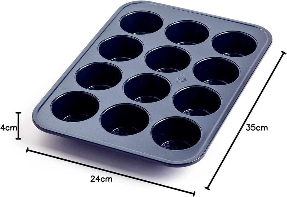 Blue Diamond Bakeware 12Er Muffinform Mit Antihaftbeschichtung, Blau Formák és tepsi Naty Shop