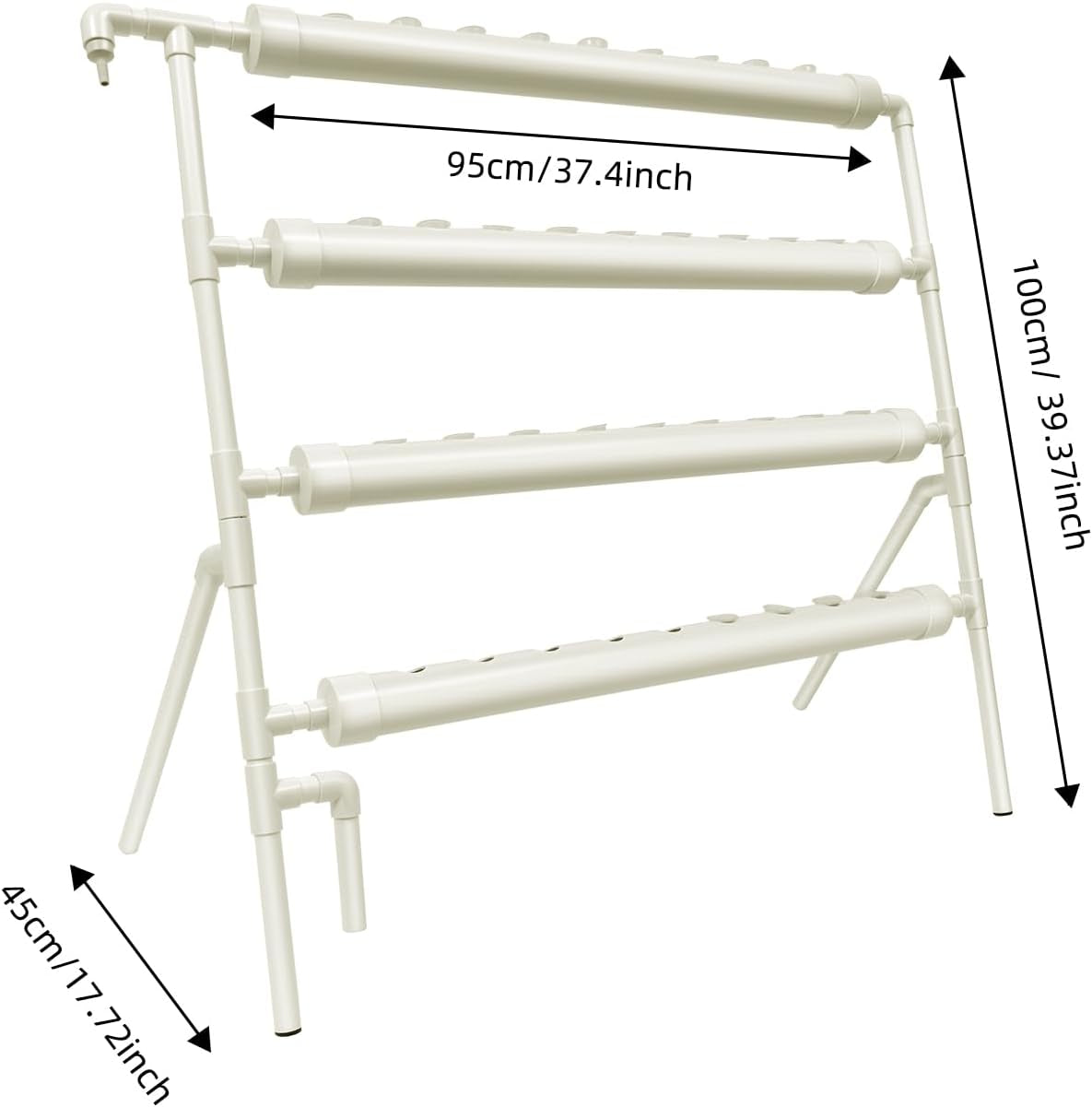 Hidroponikus rendszer, torony hidroponikus termesztőkészlet, 4 szintes ültetőállvány 36 ültetőlyukkal, talajmentes növénytermesztő rendszerek kertekhez, irodákhoz és egyéb bel- és kültéri helyekhez