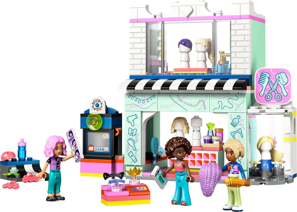 Salon de coafură LEGO Friends, set de construit și jucat pentru jocuri de rol creative, jucărie de construit, cadou pentru fete cu vârsta de peste 7 ani, 3 minifigurine de personaje pentru jocuri de rol 42662 Seturi de constructie Besuche den LEGO-Store