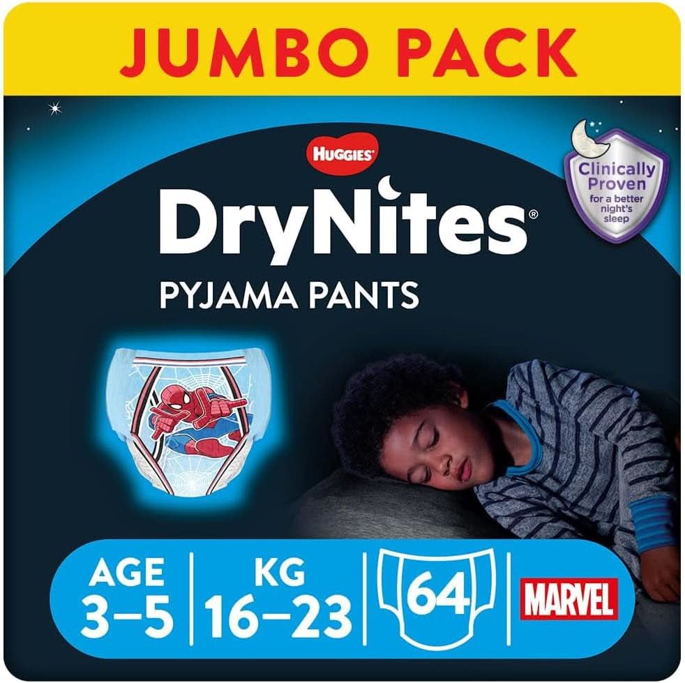 HUGGIES Drynites éjszakai pelenka, 4-7 éves fiúknak (17-30 kg), 30 db Naty Shop 64 db 64 db