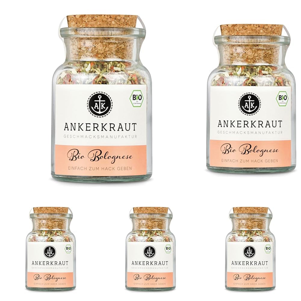 Ankerkraut Bio Bolognese Gewürz, Spagetti és Pasta Kochen, Lasagne Selber Machen, 90g Im Korkenglas