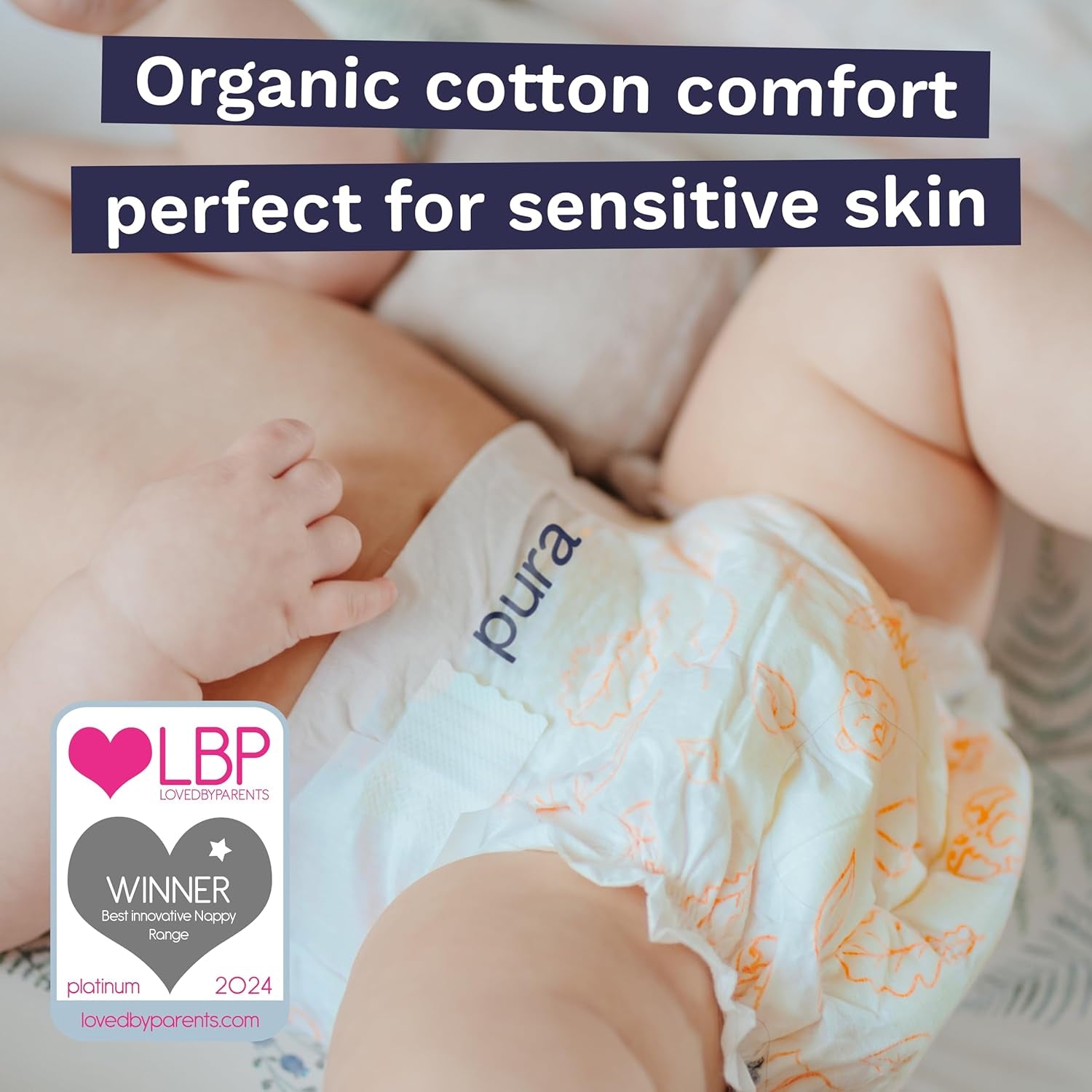 Eco baba pelenkák - 3-as méret (4-9 kg), 1 csomag (26 pelenka), ultrapuha pelenkák érzékeny bőrre, szerves pamut, akár 12 órás szivárgásvédelem, új méret útmutató