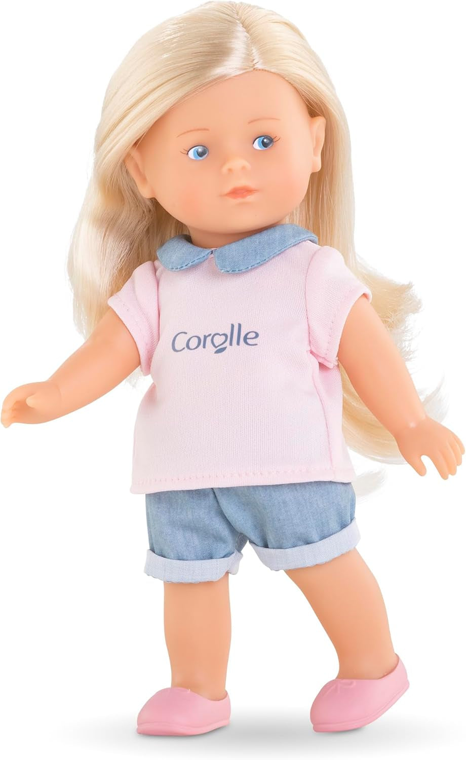 Les Trends Corolline Rosy Miniwelt készlet, Vollvinylpuppe mit langem Haar, Bürste, extra outfit Geschenkboxban, 4 Teile, Vanilleduft, 20 cm, kb 3 Jahren