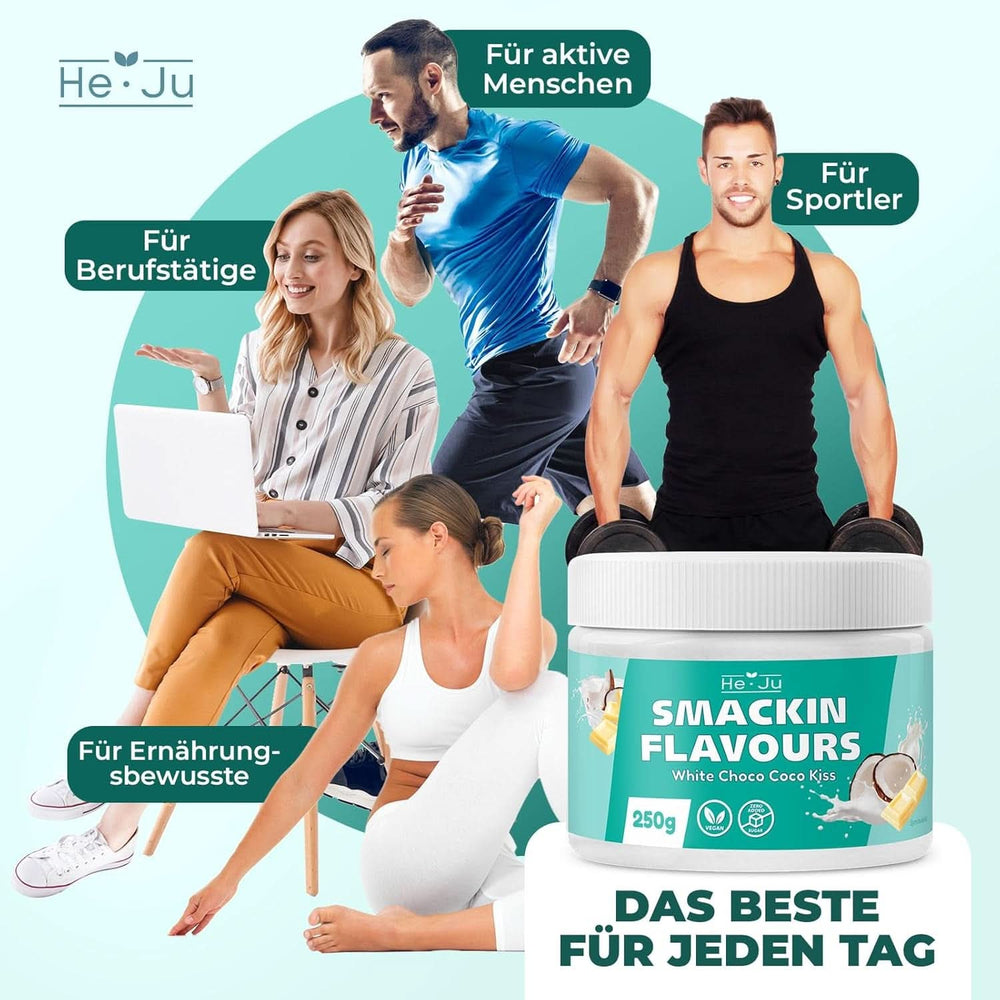 He-Ju, Fehér csokoládé és kókusz ízű por, 250 grammos Aromas Naty Shop