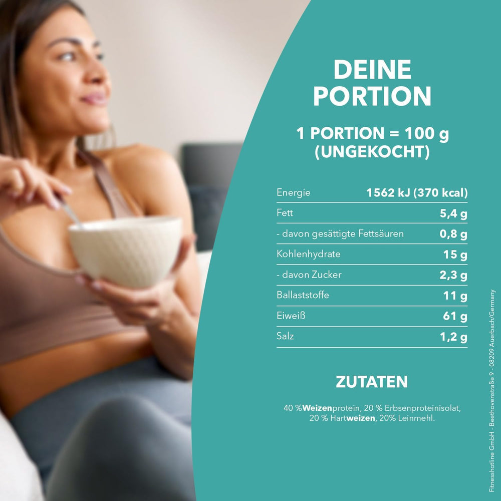Best Body Nutrition Protein tészta 6 x 200 g - Fit4Day High Protein Tagliatelle - 61% fehérje, alacsony szénhidráttartalmú, vegán és laktózmentes, szójamentes - Kiváló minőségű borsófehérje - alacsony szénhidráttartalmú étrendekhez