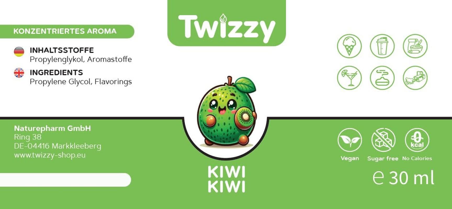 Twizzy Koncentrált Kiwi Aroma, 30 ml Aromas Naty Shop