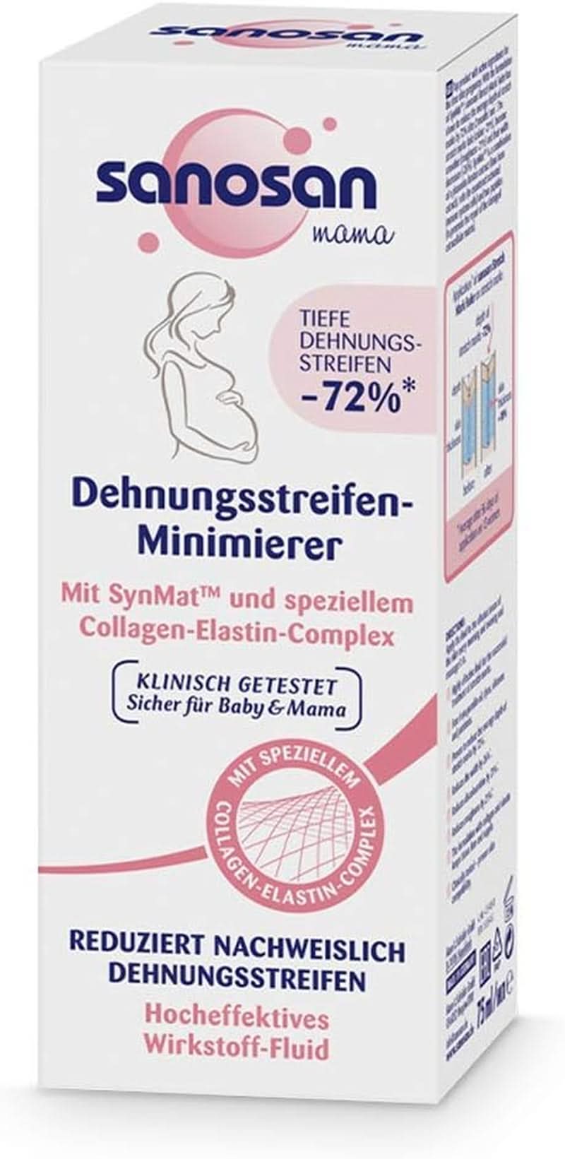 Sanosan Stretch Mark Minimiser, klinikailag tesztelt - bizonyítottan csökkenti a terhesség utáni striákat, paraffinolaj, színezékek, szilikonok, 75 ml Kozmetika és Beauty Naty Shop 1 db