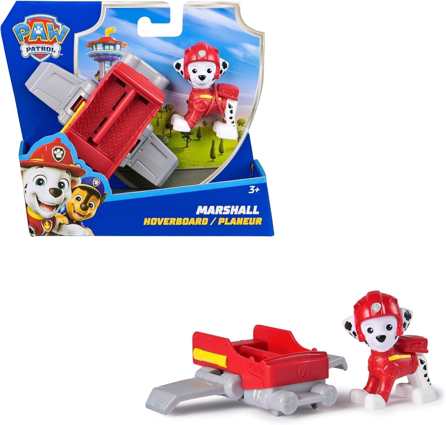 PAW PATROL, Chase Action Pup, figurină de joacă cu mini avion de salvare cu aripi pliabile, jucărie pentru copii începând cu vârsta de 3 ani Action figures Naty Shop Marshall