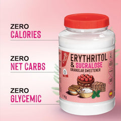 Erythrit + Sucralose 1:4 Süßstoff | 1G = 4G Zucker | 0 Netto-Kohlenhydrate - 0 Kalorien - 0 Glykämischer Index - Keto - Kein GVO - Castello since 1907 - 1 Kg Indulcitori Naty Shop