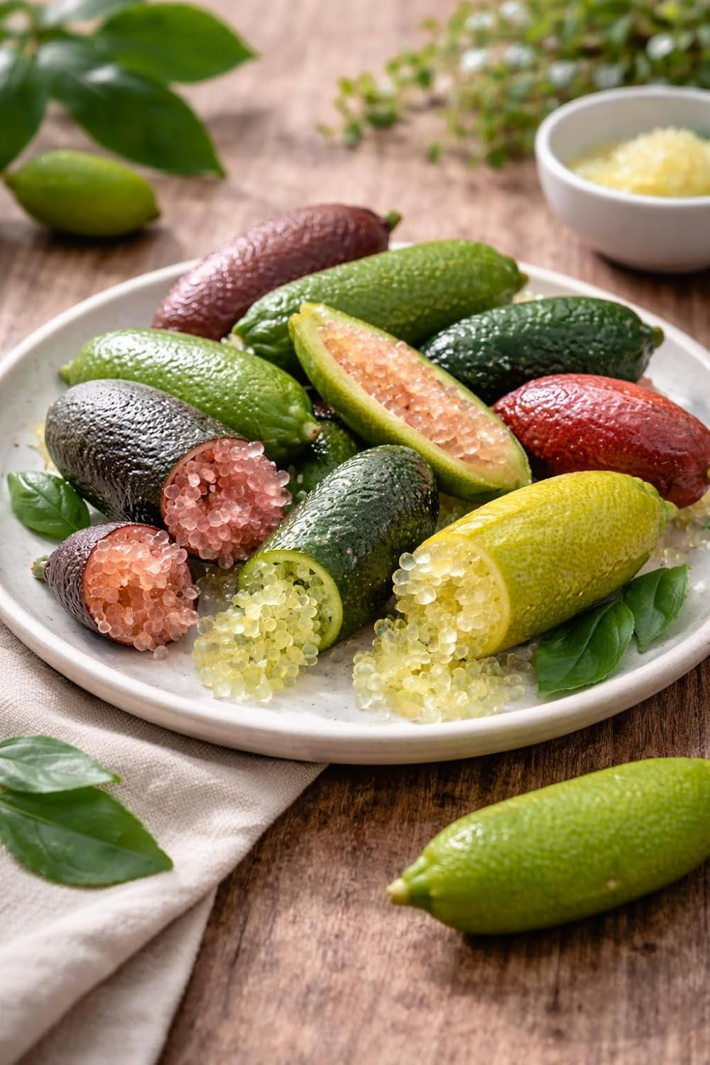 Australische Fingerlimette 60-70 Cm – Kaviar Limette (Caviar-Limette) – Microcitrus Australasica – Exotische Zitrusfrucht Mit Intensiven Aromen – Ideal Für Cocktails, Saucen & Dekoration