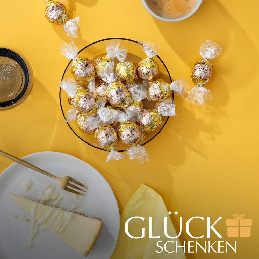 Lindt csokoládé | LINDOR túrós táska | 1 kg | 80 fehér tejcsokoládé golyó szájban olvadó sajttorta töltelékkel | Ajándék csokoládé megosztani