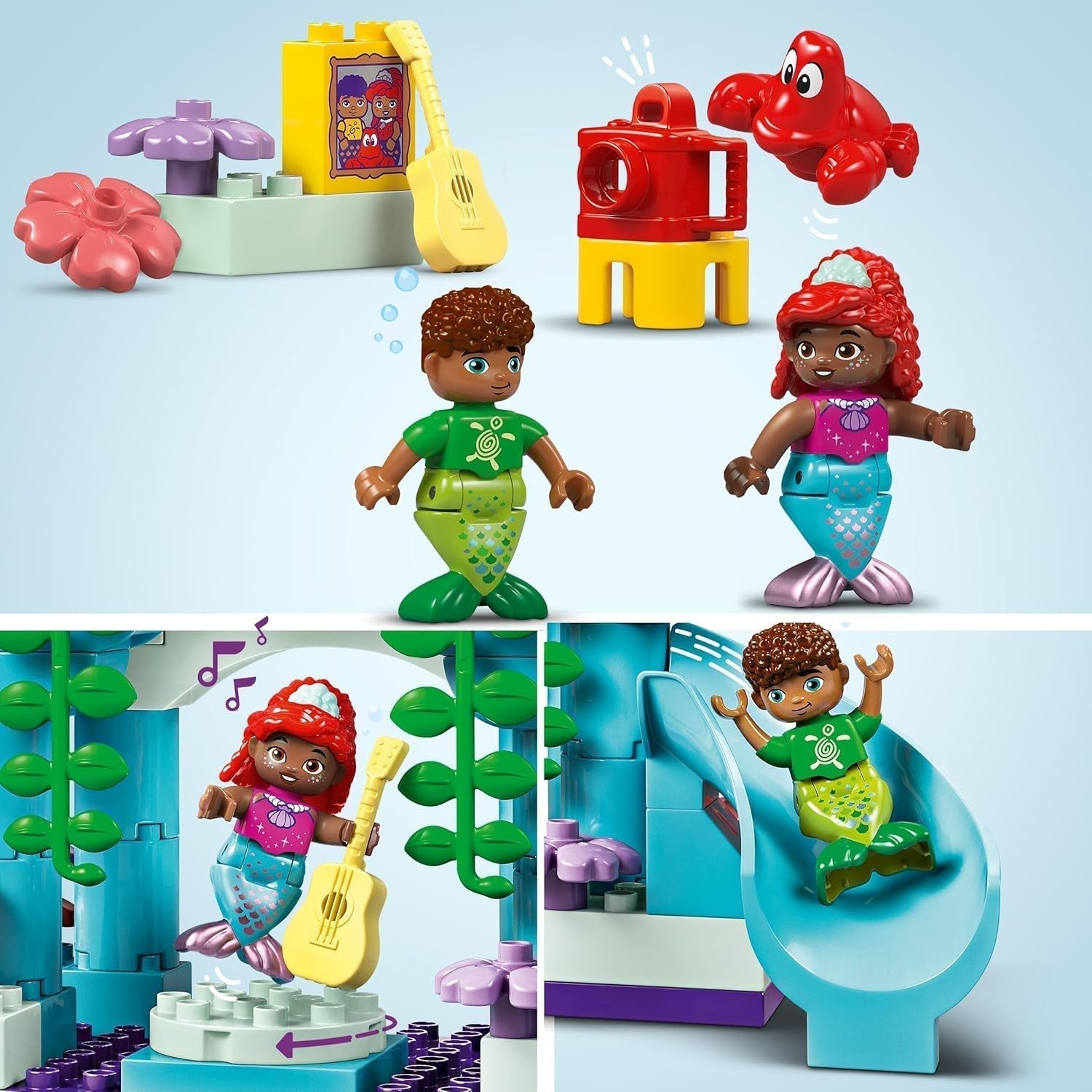 LEGO DUPLO | Disney Ariel varázslatos víz alatti palotája, oktatójáték Ariel sellő számára, víz alatti kastély 2 éven felüli gyerekeknek 10435 Építőkészlet Besuche den LEGO-Store
