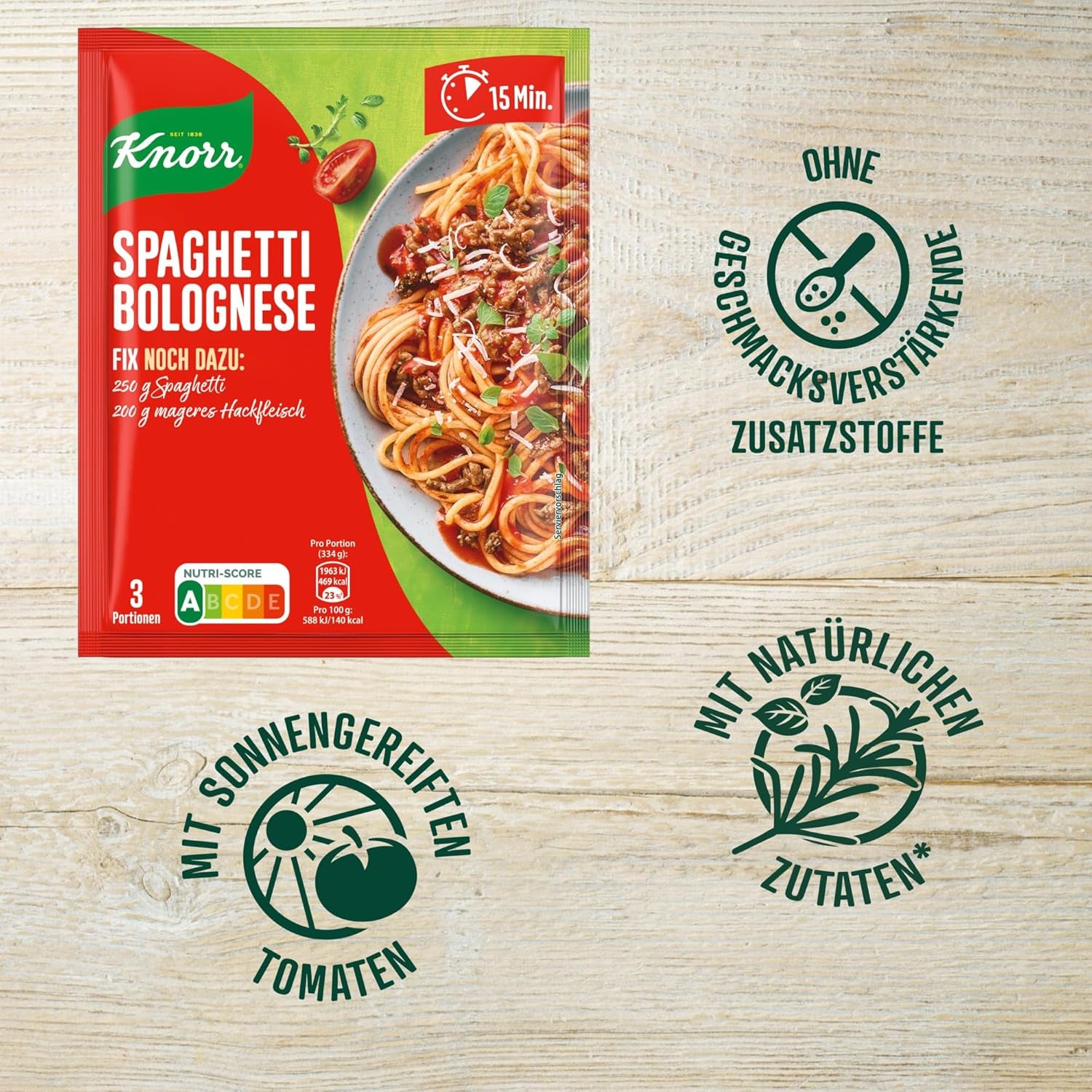 Knorr Fix Würzmischung Spaghetti Bolognese finom tésztaételhez természetes alapanyagokból 40 g