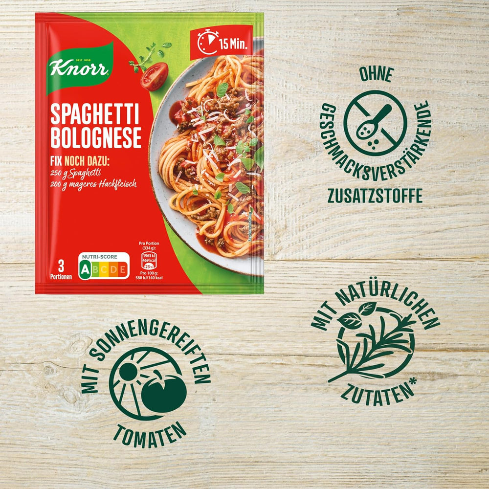 Knorr Fix Würzmischung Spaghetti Bolognese finom tésztaételhez természetes alapanyagokból 40 g
