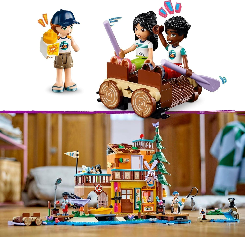 LEGO Friends Tabără de aventură cu caiac, jucărie de construcție pentru jocuri de rol, idee de cadou pentru fete și băieți de la 7 ani, set cu 3 figurine și un urs, jucărie de camping 42626 Seturi de constructie Besuche den LEGO-Store