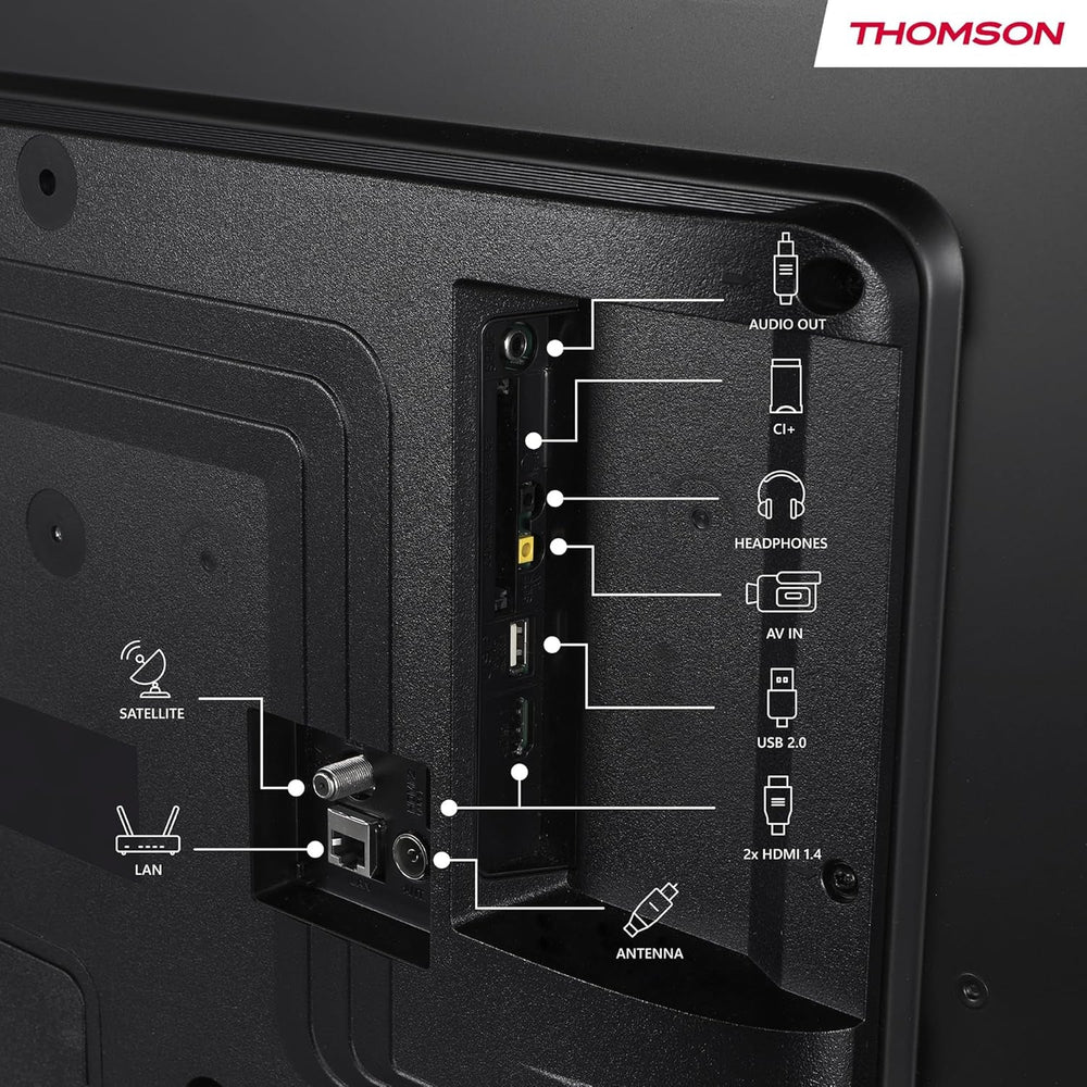 Televizor inteligent THOMSON FHD de 40 de inci (100 cm), Wi-Fi, control vocal, HDR10, Dolby Audio, tuner triplu (cablu/satelit/antenă), HDMI, USB, 1 GB RAM, 4 GB Flash – 40FT2S35