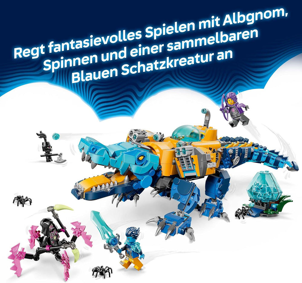 LEGO DREAMZzz 2 az 1-ben Krokodil-U-Boot - Spielzeug verwandelbar az Adler-U-Boot-ban - beleértve. 3 minifigura, 2 Spinnen und Einer sammelbaren blue Treasure-Kreatur - Geschenk für Jungen ab 8 Jahren - 71512