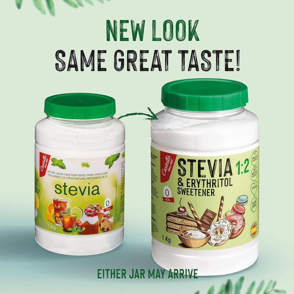 Stevia + Eritrit 1:2 édesítőszer, 1G = 2G cukor, 1 kg édesítőszer Naty Shop
