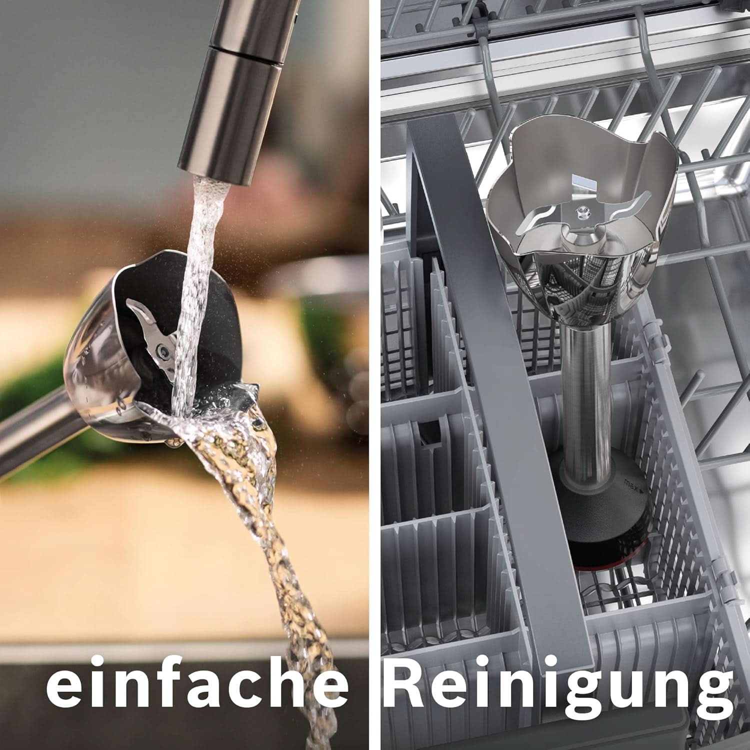 Bosch Stabmixer Ergomaster Serie 6 MSM6M673, 10 Jahre Motorgarantie, Edelstahl-Klingen, Verschleißfreie Keramik-Kupplung, Luftkühlung, Zerkleinerer, Kartoffelstampfer, Schneebesen, 1000 W Kitchen Naty Shop