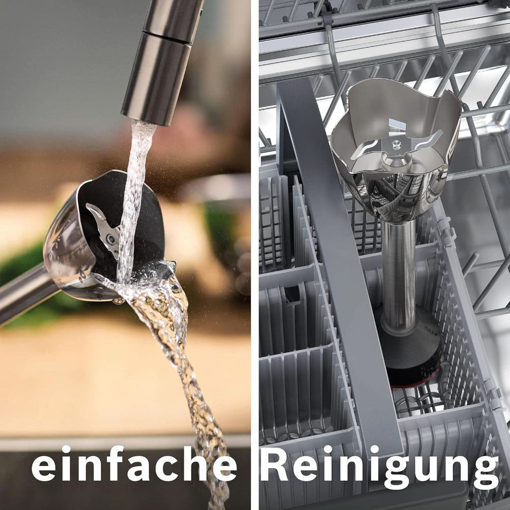 Bosch Stabmixer Ergomaster Serie 6 MSM6M673, 10 Jahre Motorgarantie, Edelstahl-Klingen, Verschleißfreie Keramik-Kupplung, Luftkühlung, Zerkleinerer, Kartoffelstampfer, Schneebesen, 1000 W Bucatarie Naty Shop