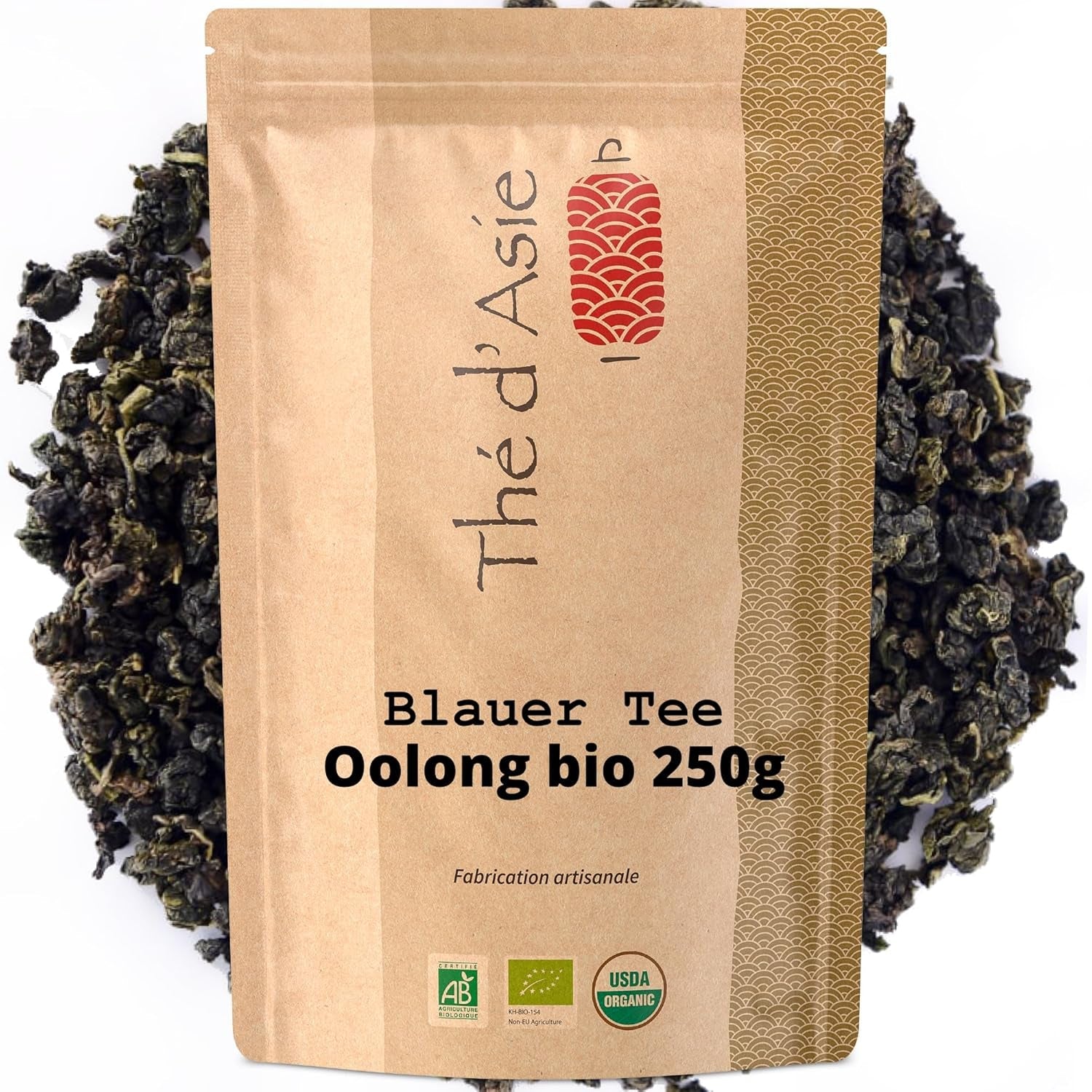 Khla - Ceai Oolong Bio 100 G - Ceai albastru - Ceai natural vrac - Ceai asiatic organic - Vrac și tăiat - Ceai din plante și infuzie - Din China