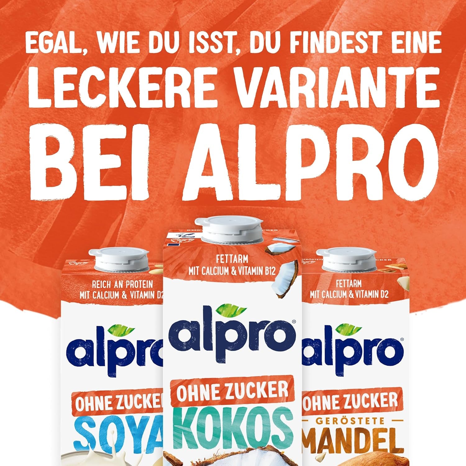 Alpro Kokosnussdrink ohne Zucker – Ohne Süßstoffe – Vegán és tejföl – Von Natur aus lactosefrei und fettarm – Gazdag kalcium és vitamin – 8 x 1 L