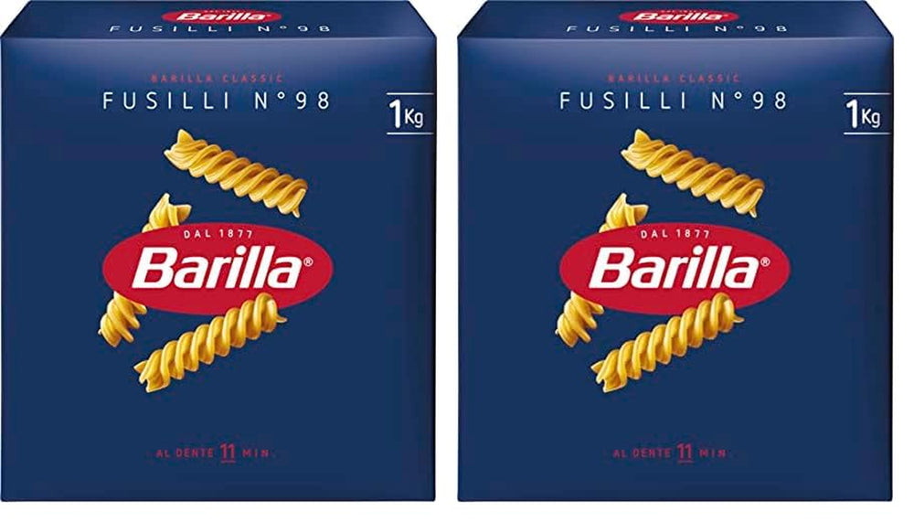 Pasta Barilla Classic Fusilli no. 98, kiváló minőségű durumbúzából, mindig al dente, 1 kg