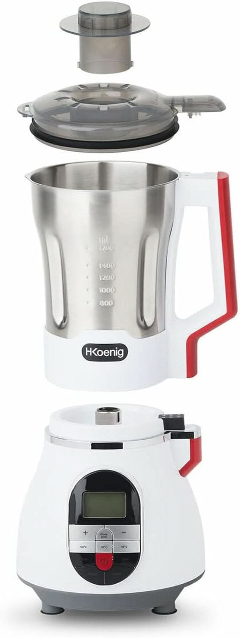 H.KOENIG MXC36 Suppenzubereiter/Mixer/Ice-Crusher/Koch- Und Mixfunktion/Bis 1,7 L/Bis 900 W/Edelstahlgehäuse / Mother and Child Naty Shop