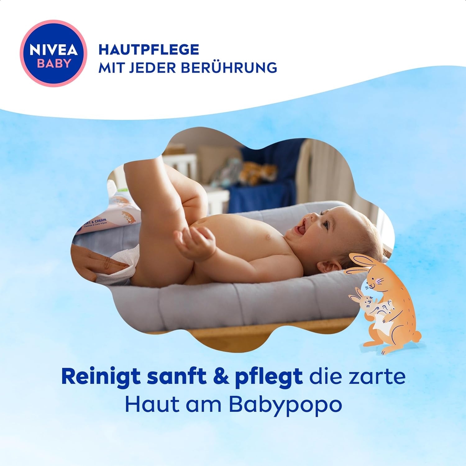NIVEA Baby Aqua nedves törlőkendők 4x57 db