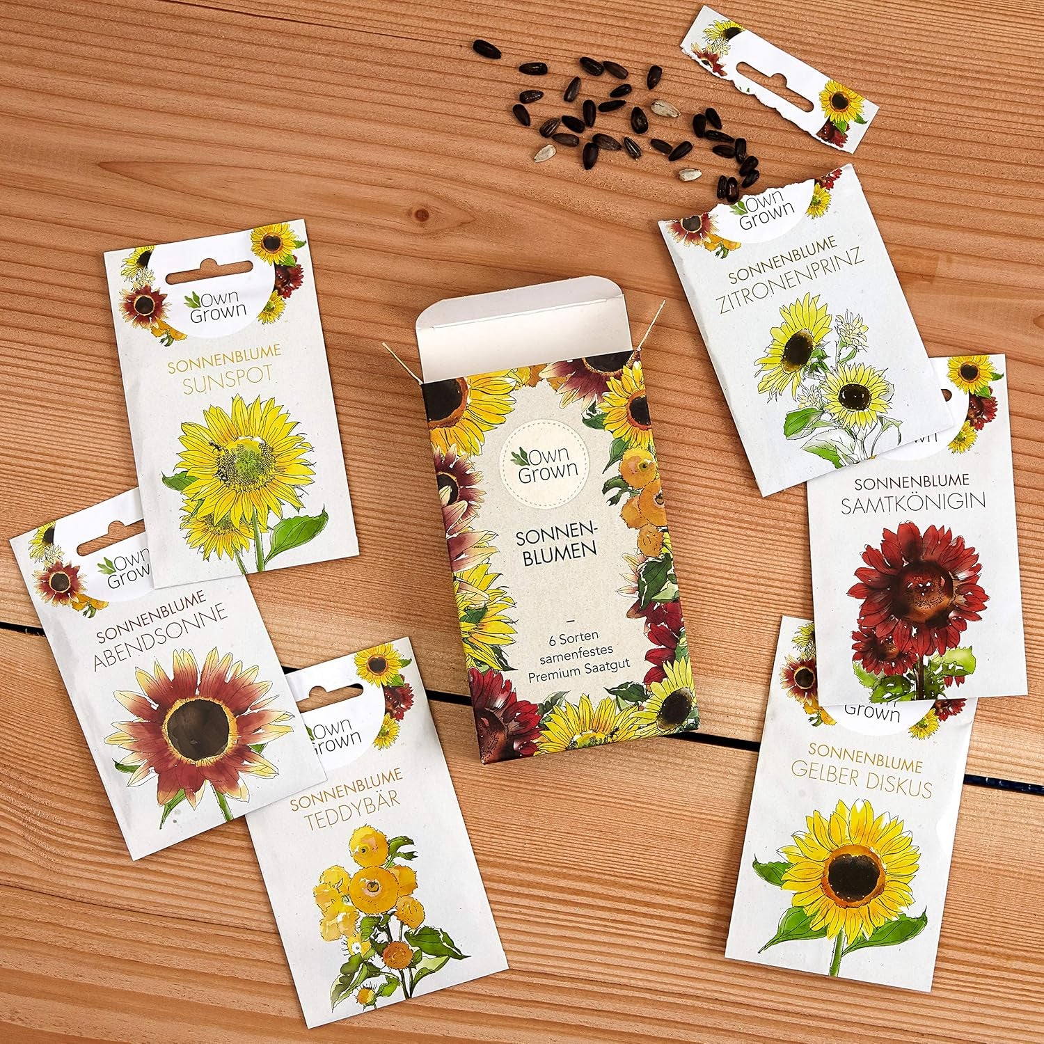 Sárga korongos napraforgómag (Helianthus annuus): Prémium napraforgómag, napraforgómag körülbelül 20 napraforgó növény termesztésére - Rovarbarát virágmag saját termesztésből