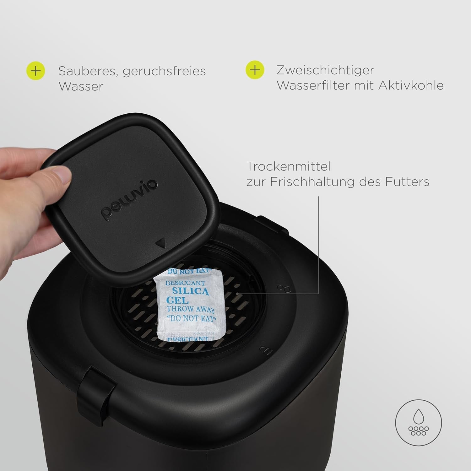 Feast Automatische Futterautomat Katze mit App und Kamera, Live-Video mit Nachtsicht und Zwei-Wege-Audio, Portionskontrolle, Edelstahl-Napf, Katzen Trinkbrunnen mit Filter, 4,5 l és 2,5 l