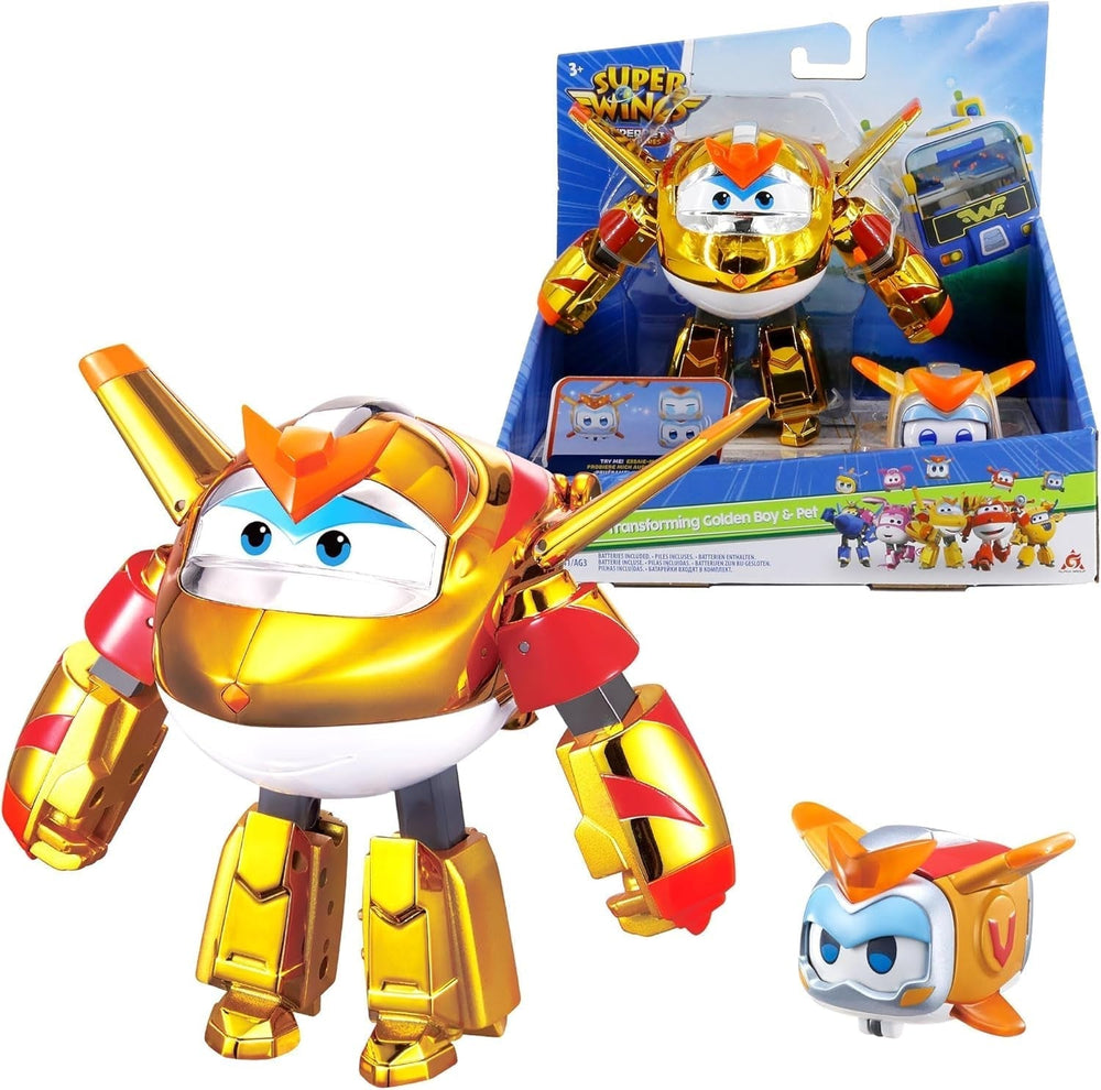 Super Wings EU770447 - Transforming Tino & Pet, átalakító játékfigura kb. 14,5 cm és kb. 4,3 cm, 3 éves kor felett Akciófigurák Naty Shop Az aranyfiú