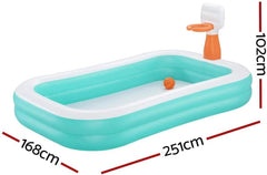 Bestway Family Dunk N' Splash medence kosárlabda karikákkal 251 x 168 x 102 cm