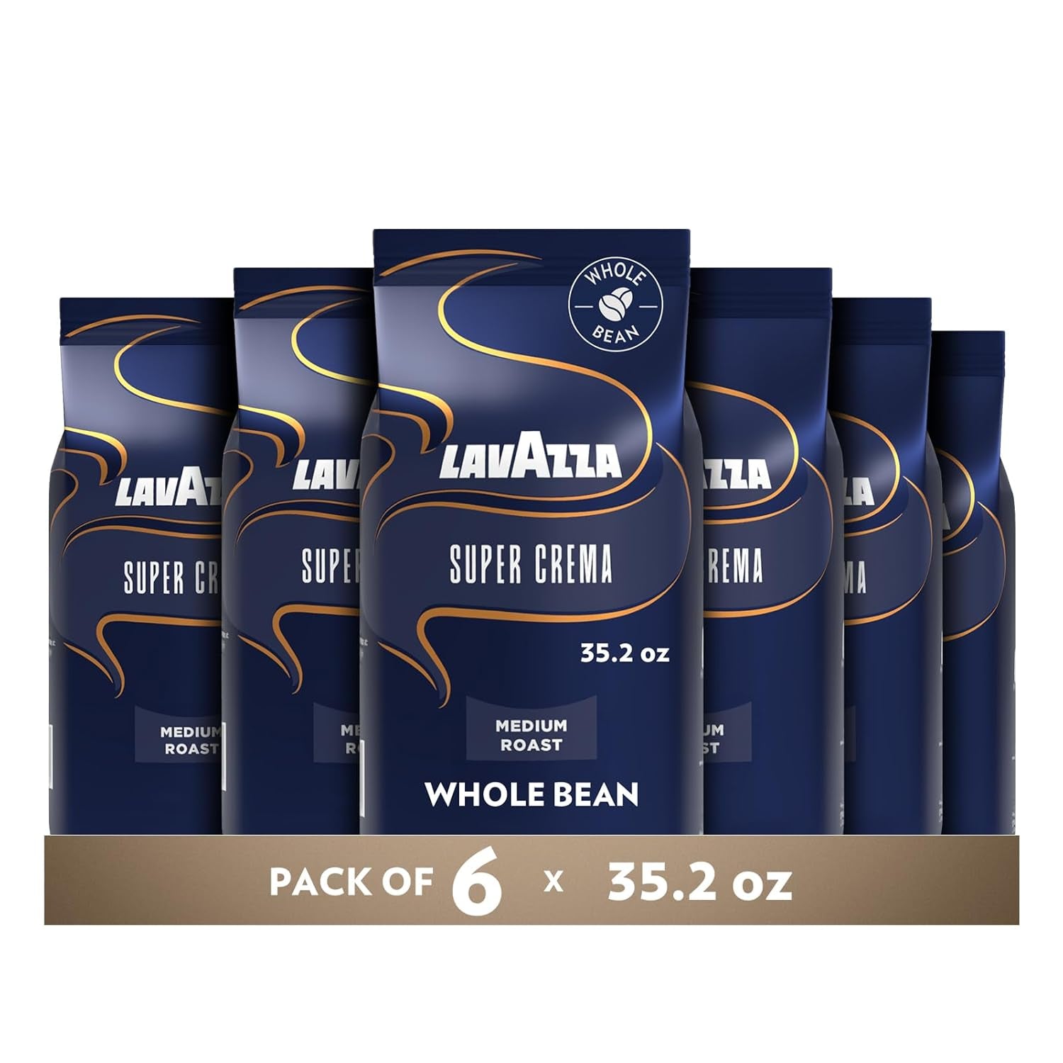 Lavazza Super Cream Espresso Bohnen - 2,2 lb. Beutel (6er Pack)